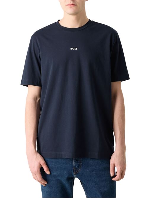 T-shirt uomo blu in cotone Boss Orange | 50473278466